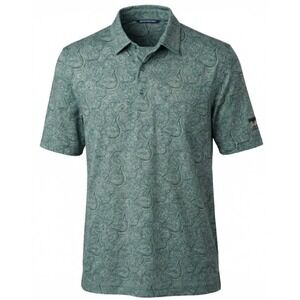 Cutter & Buck Paisley Golf Polo Men's Medium Green DryTec UPF 50+ Stretch